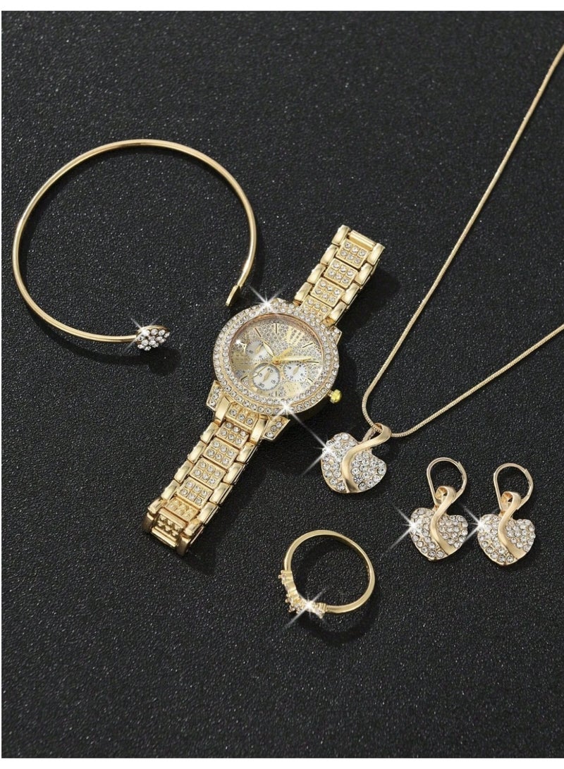 veya LUXURY WOMEN’S QUARTZ WATCH & BRACELET SET – 6 PCS - Image 3